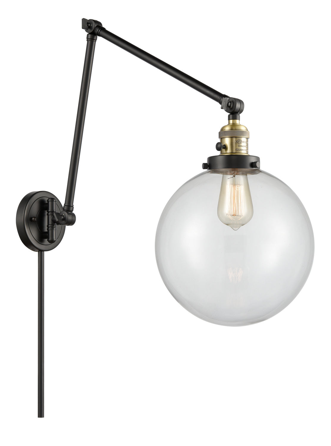 Innovations - 238-BAB-G202-10 - One Light Swing Arm Lamp - Franklin Restoration - Black Antique Brass