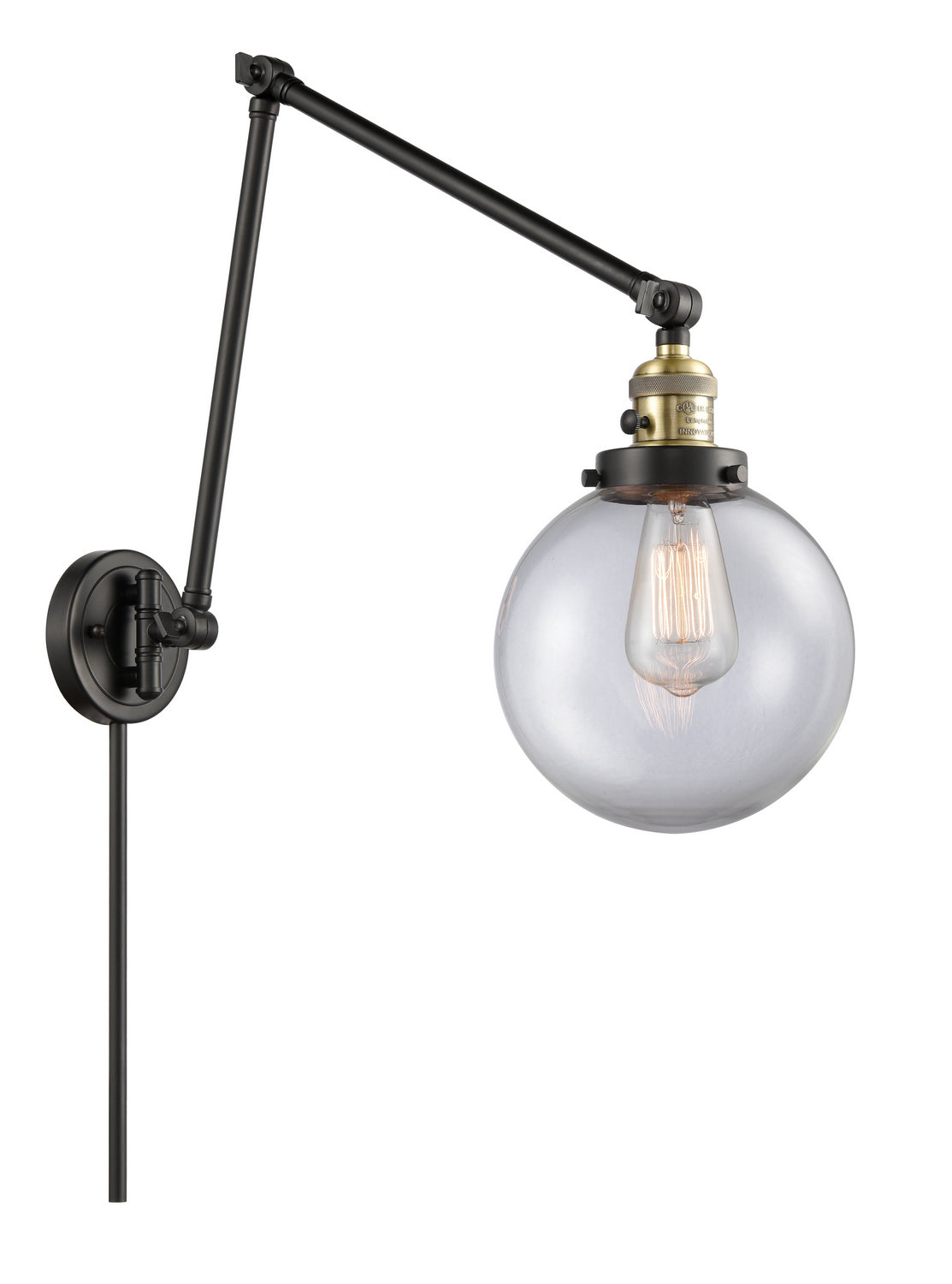 Innovations - 238-BAB-G202-8 - One Light Swing Arm Lamp - Franklin Restoration - Black Antique Brass