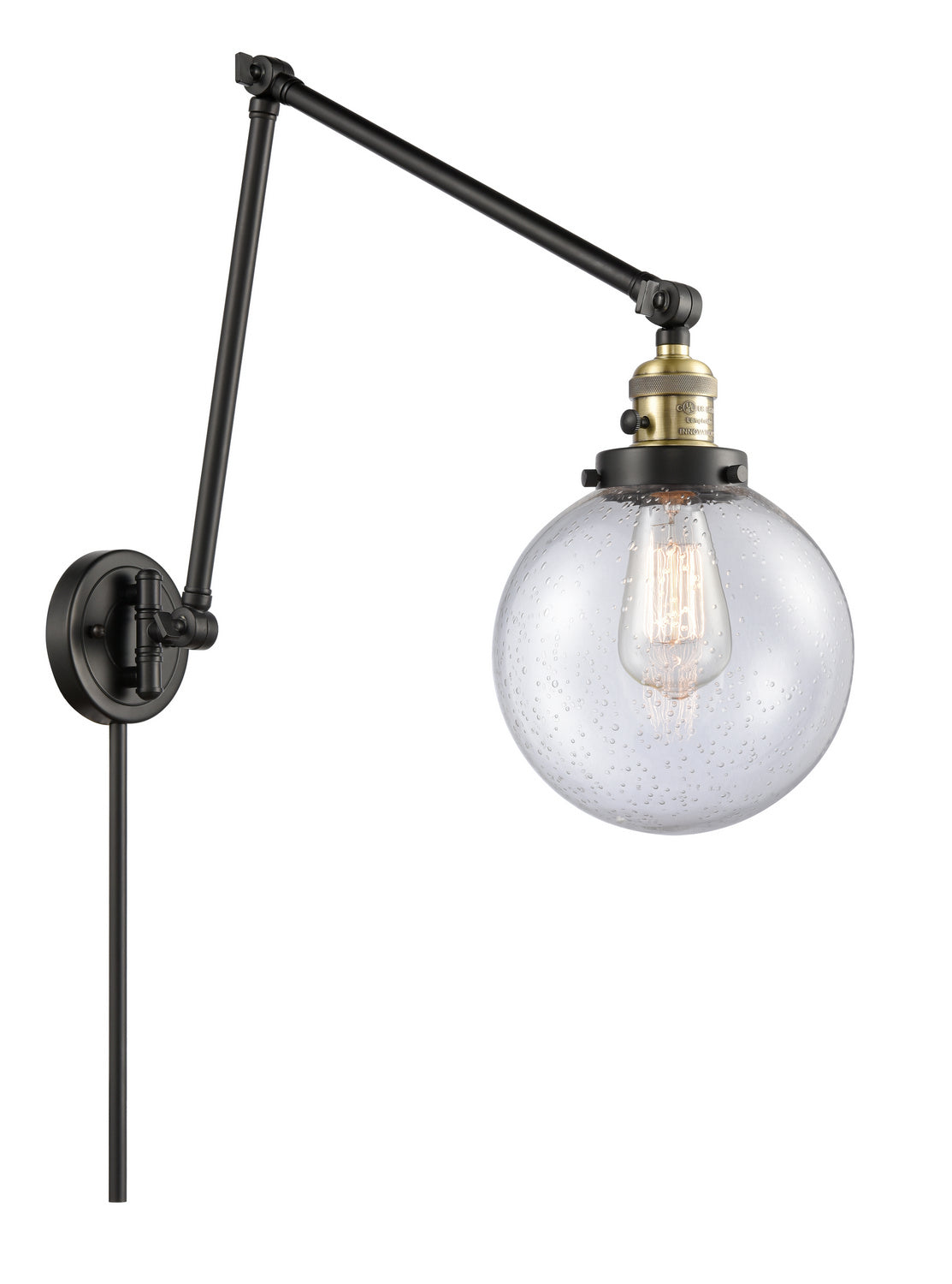 Innovations - 238-BAB-G204-8 - One Light Swing Arm Lamp - Franklin Restoration - Black Antique Brass