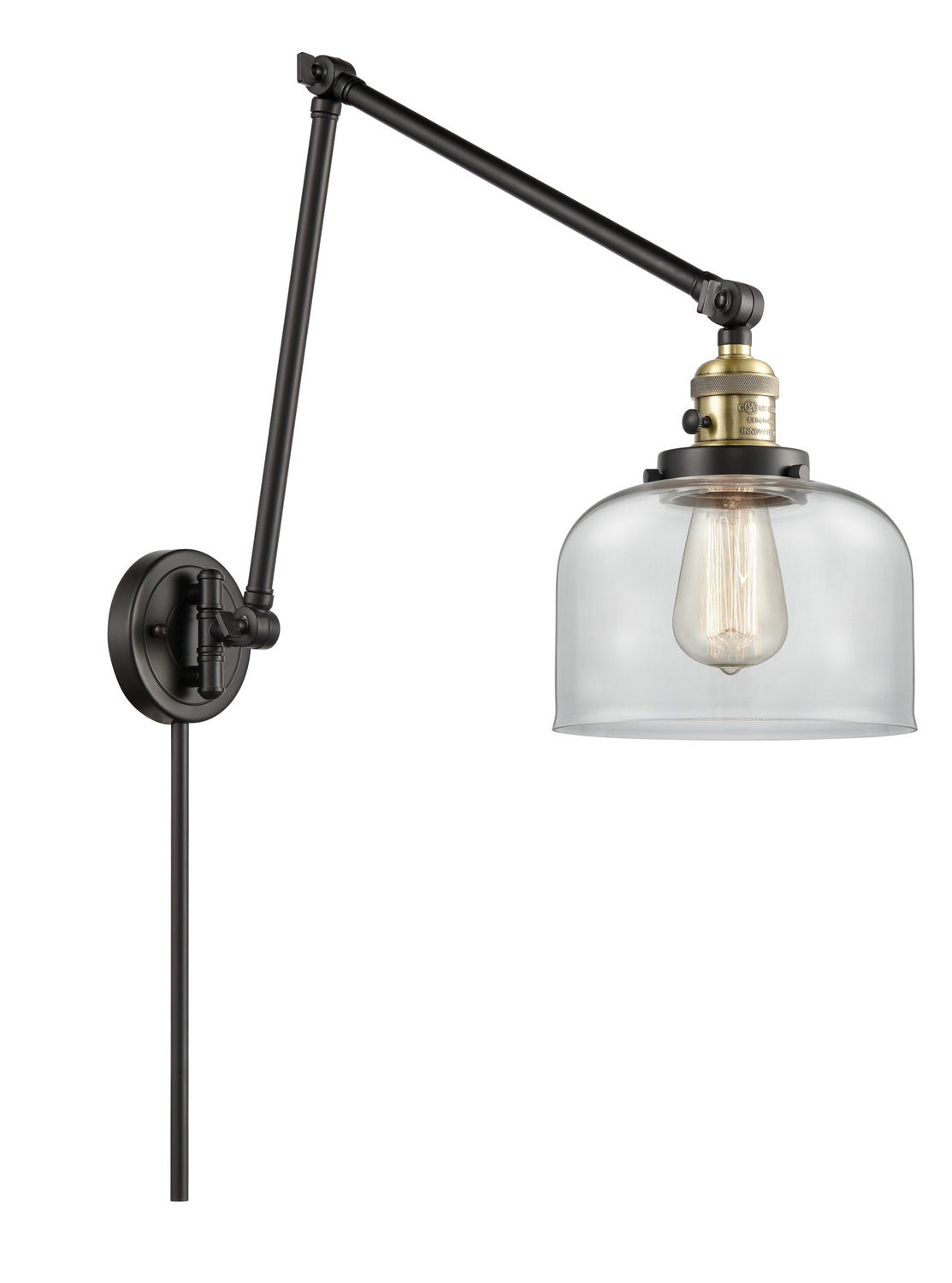 Innovations - 238-BAB-G72 - One Light Swing Arm Lamp - Franklin Restoration - Black Antique Brass