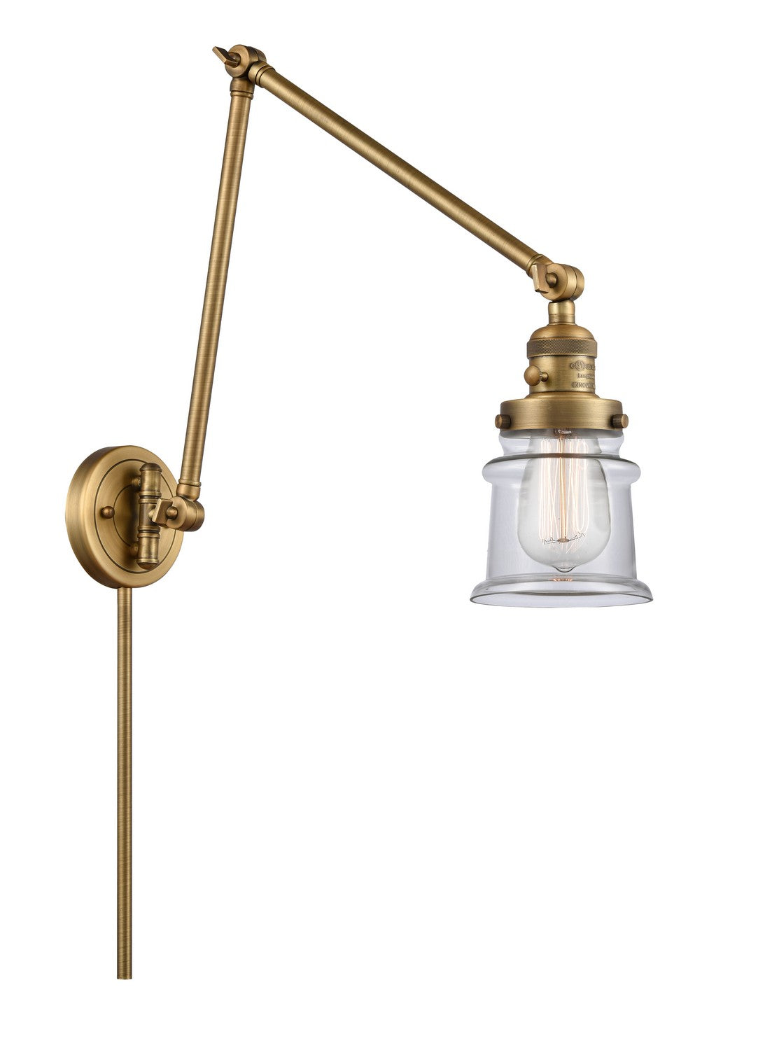 Innovations - 238-BB-G182S-LED - LED Swing Arm Lamp - Franklin Restoration - Brushed Brass