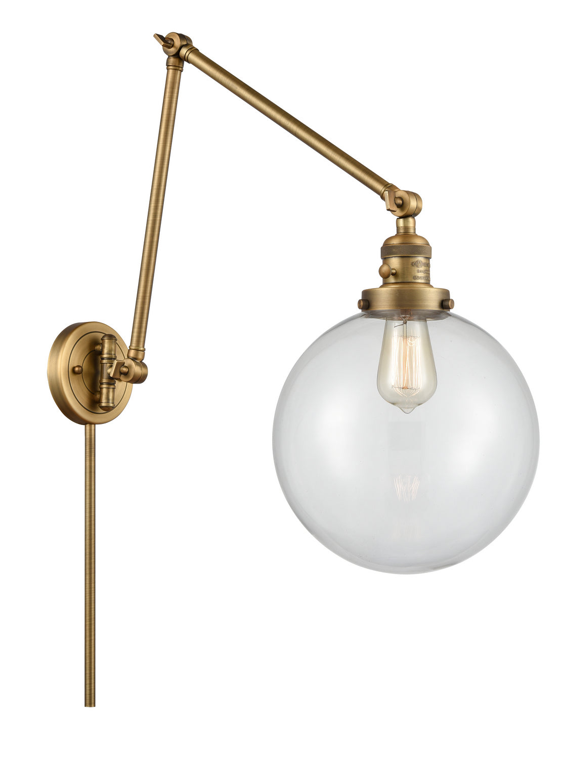 Innovations - 238-BB-G202-10 - One Light Swing Arm Lamp - Franklin Restoration - Brushed Brass