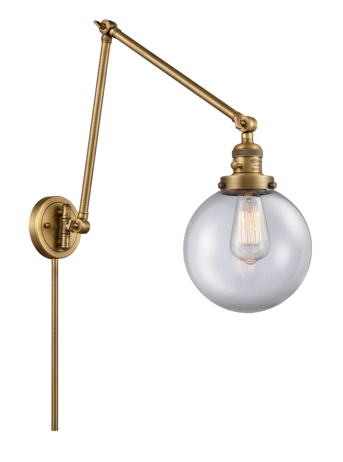 Innovations - 238-BB-G202-8 - One Light Swing Arm Lamp - Franklin Restoration - Brushed Brass