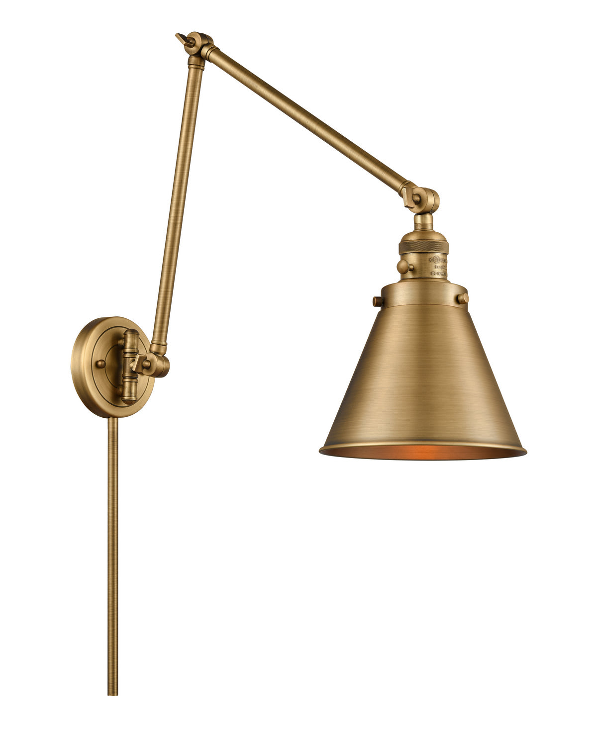 Innovations - 238-BB-M13-BB - One Light Swing Arm Lamp - Franklin Restoration - Brushed Brass