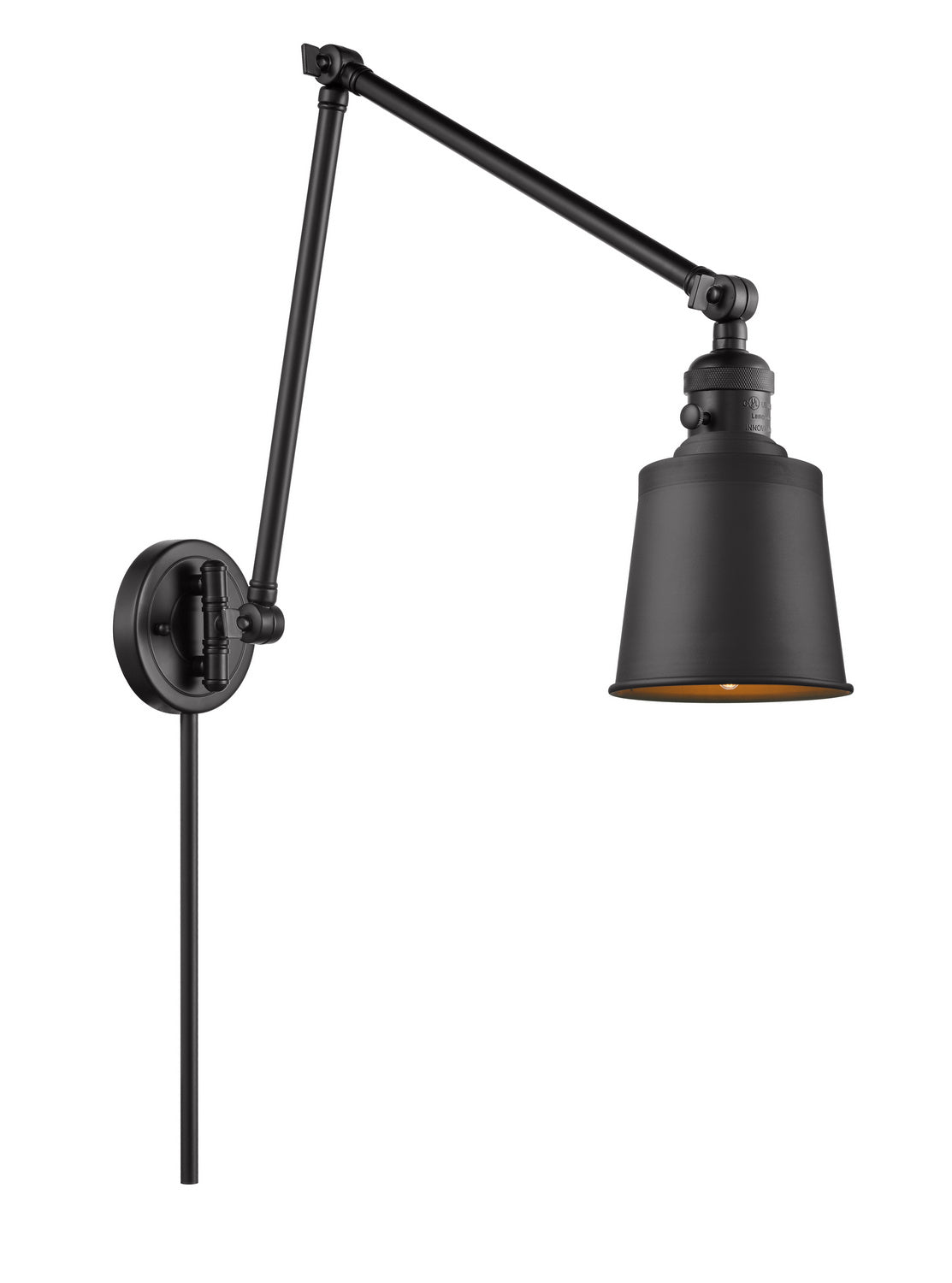 Innovations - 238-BK-M9-BK - One Light Swing Arm Lamp - Franklin Restoration - Matte Black