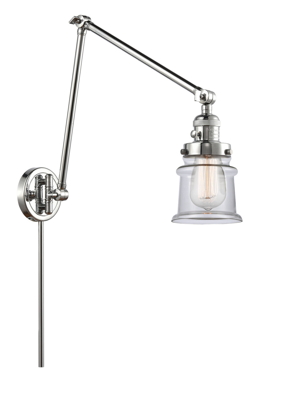 Innovations - 238-PC-G182S - One Light Swing Arm Lamp - Franklin Restoration - Polished Chrome