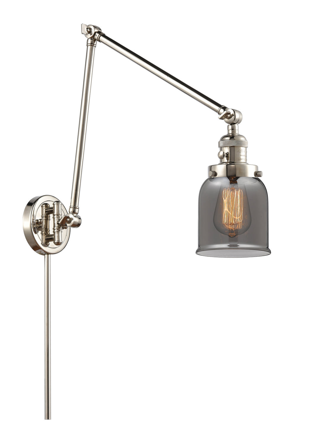 Innovations - 238-PN-G53 - One Light Swing Arm Lamp - Franklin Restoration - Polished Nickel