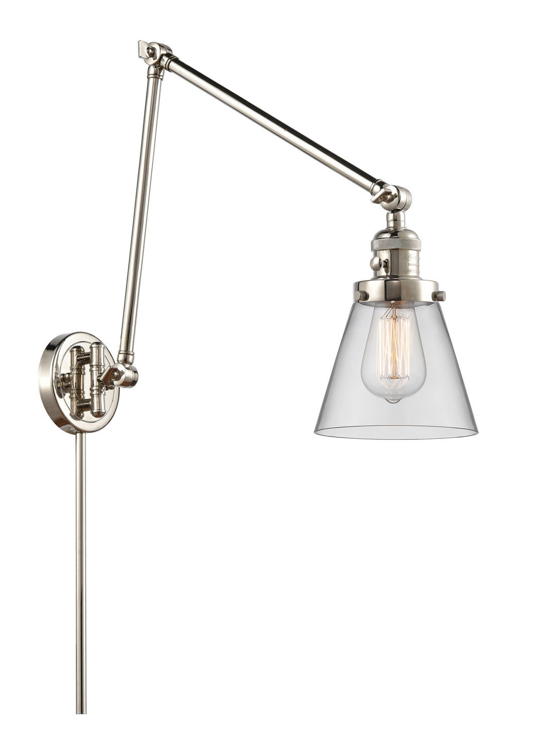 Innovations - 238-PN-G62 - One Light Swing Arm Lamp - Franklin Restoration - Polished Nickel