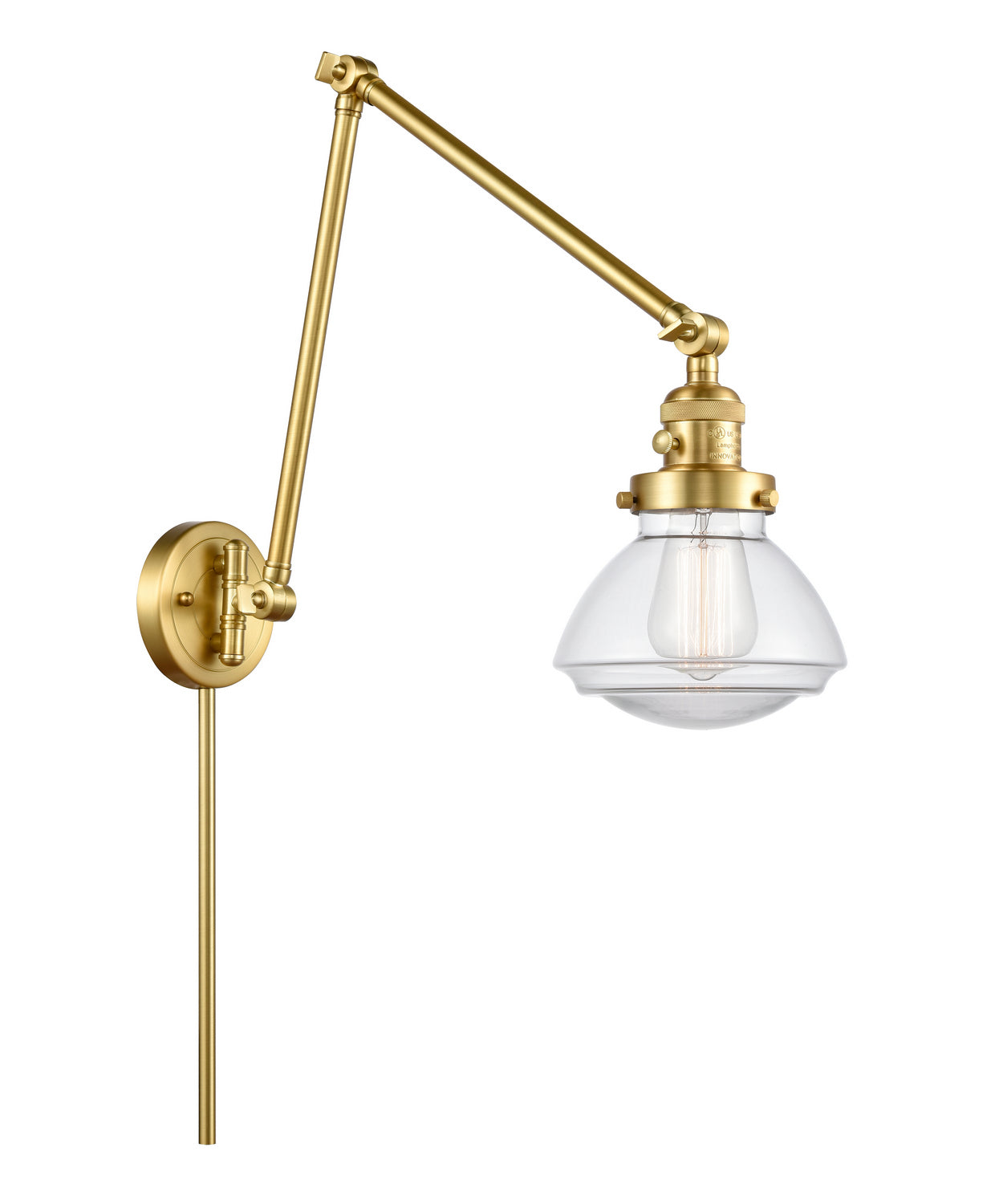 Innovations - 238-SG-G322 - One Light Swing Arm Lamp - Franklin Restoration - Satin Gold