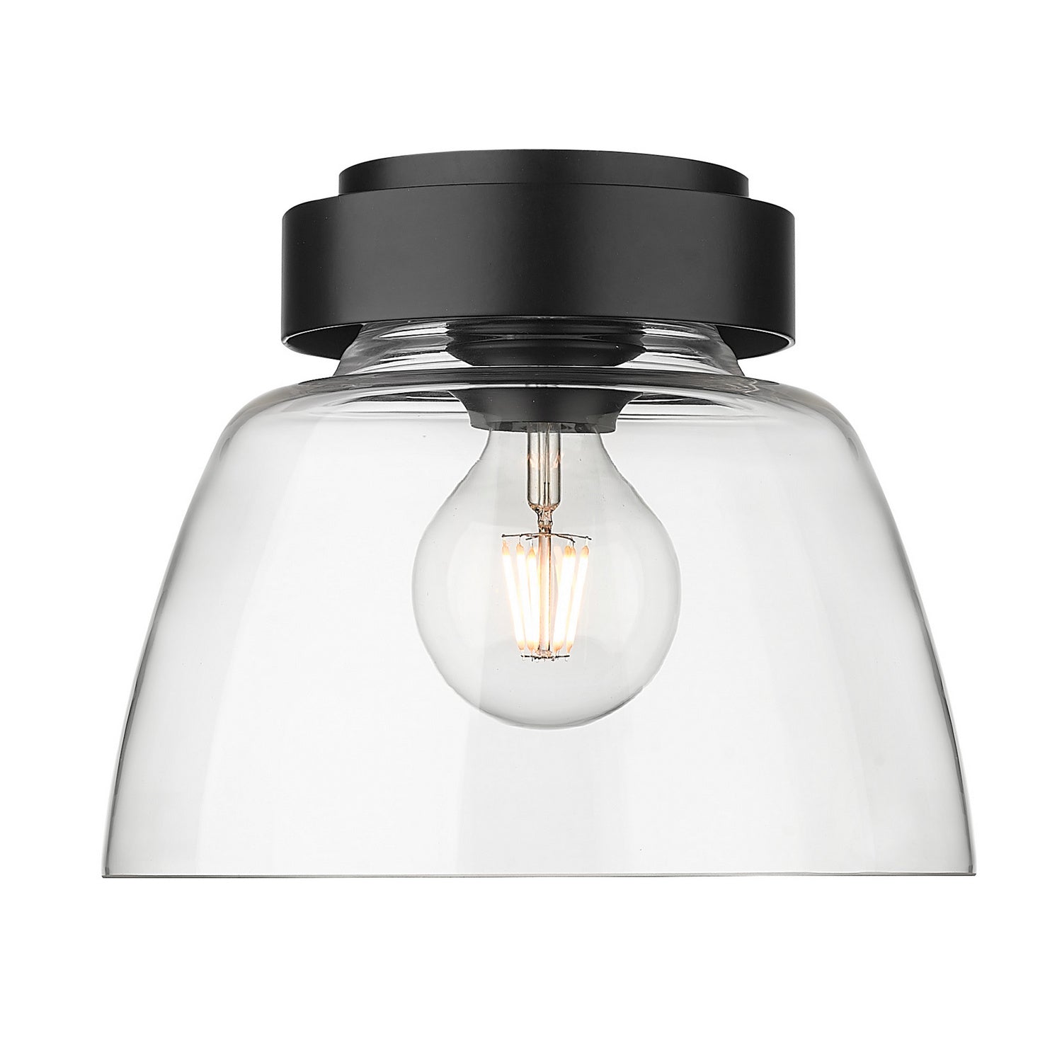 Golden - 0314-FM10 BLK-CLR - One Light Flush Mount - Remy - Matte Black