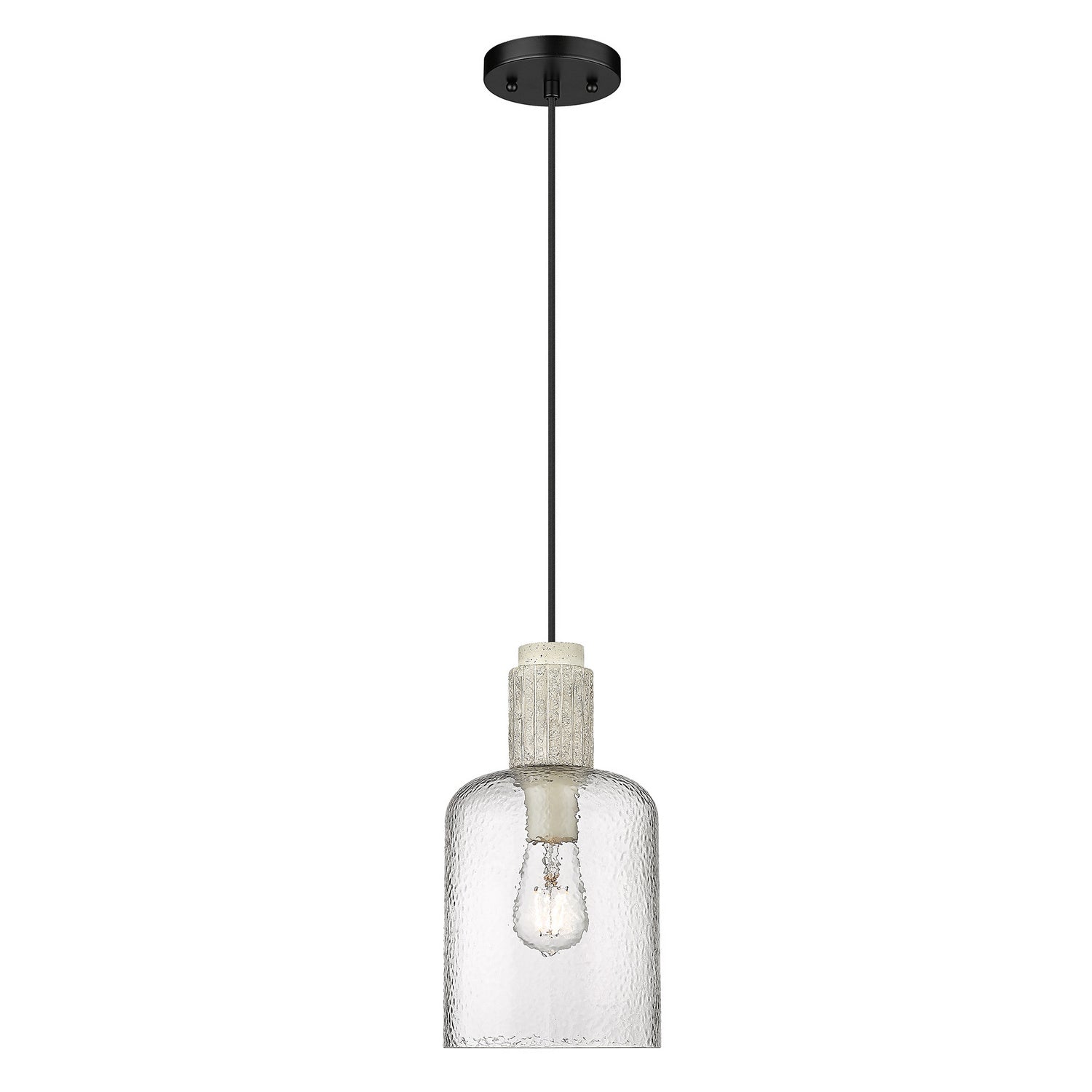 Golden - 1086-S BLK-HCG - One Light Pendant - Pedra - Matte Black