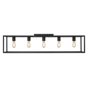 Golden - 2072-FM41 BLK - Five Light Flush Mount - Wesson - Matte Black