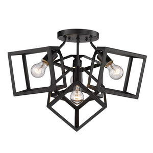 Golden - 2086-4SF BLK - Four Light Semi-Flush Mount - Cassio BLK - Matte Black