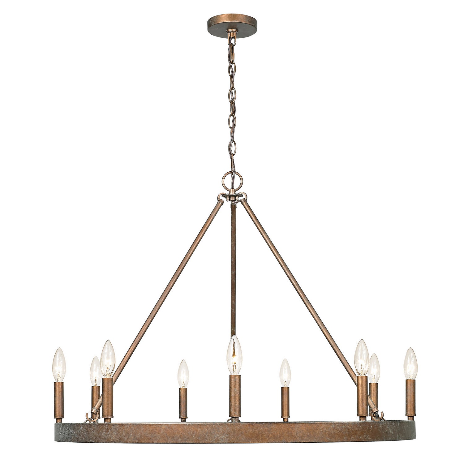 Golden - 7412-9 CP - Nine Light Chandelier - Carraway - Copper Patina