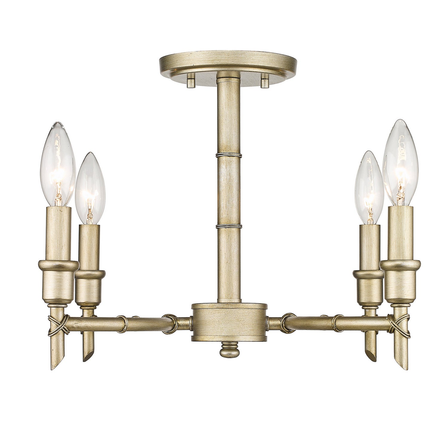 Golden - 8207-SF WG - Four Light Semi-Flush Mount - Cambay - White Gold