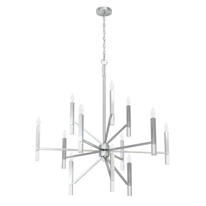 Hunter - 19528 - 12 Light Chandelier - Sunjai - Brushed Nickel