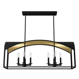 Hunter - 19731 - Eight Light Chandelier - Dukestown - Natural Black Iron