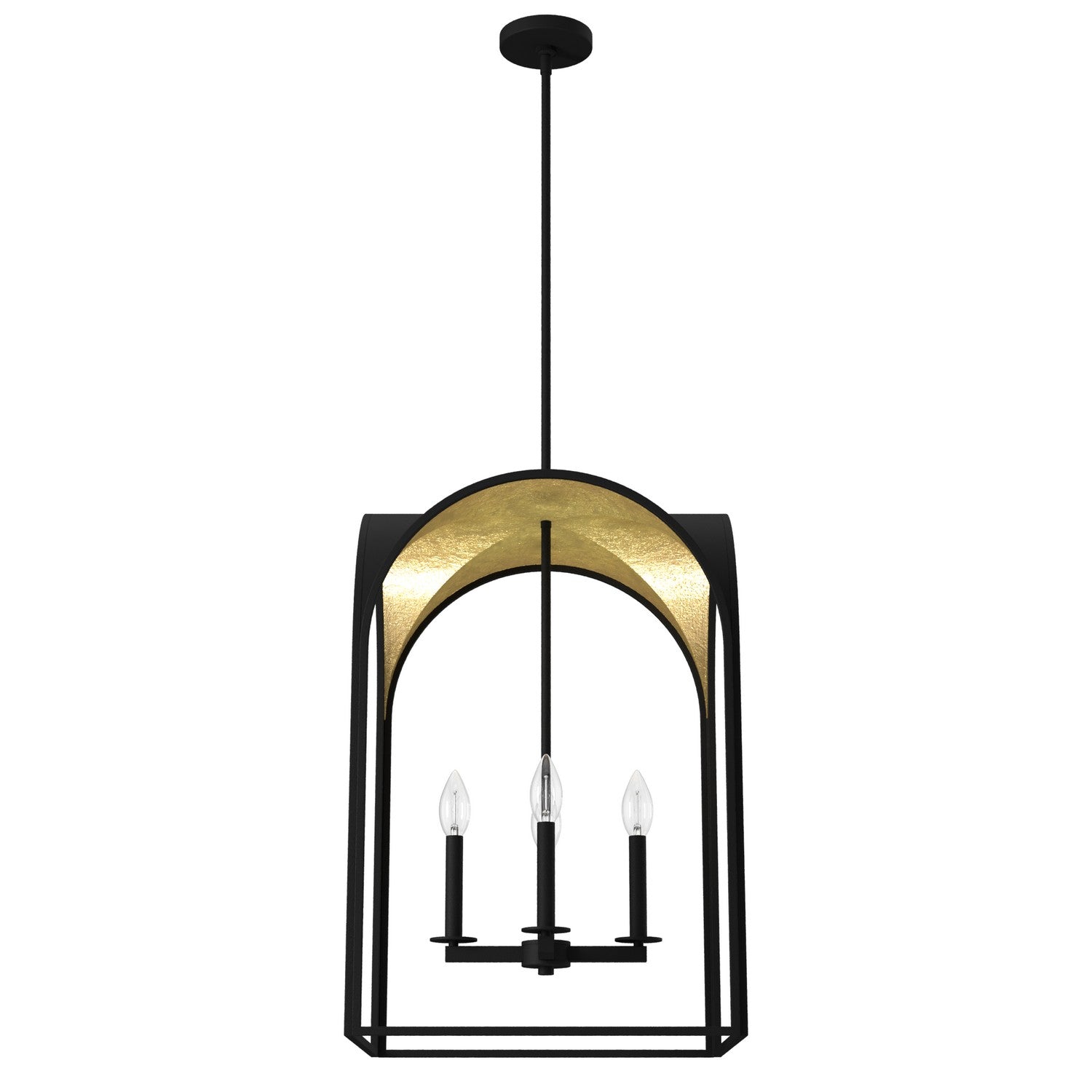 Hunter - 19733 - Four Light Pendant - Dukestown - Natural Black Iron