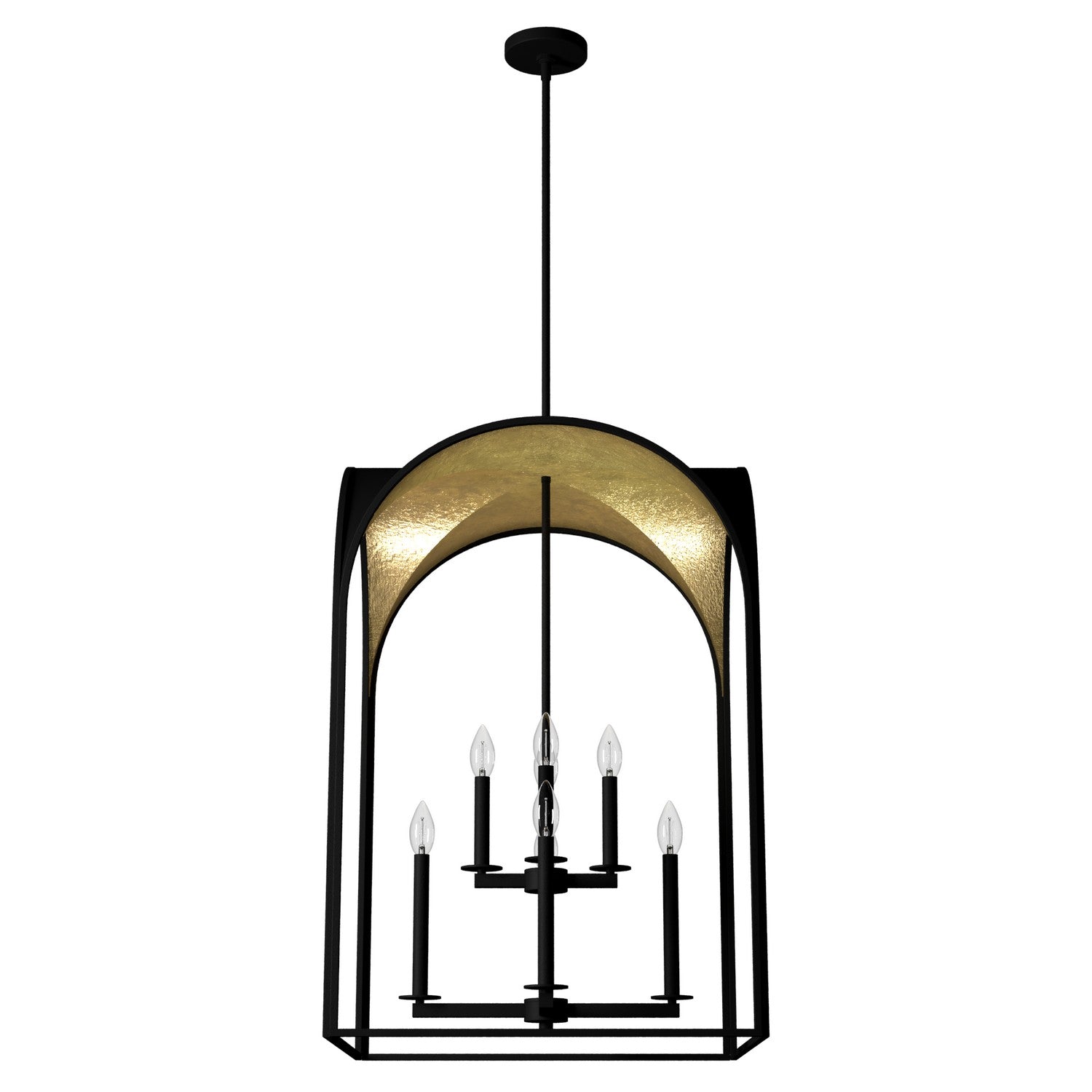Hunter - 19735 - Eight Light Pendant - Dukestown - Natural Black Iron