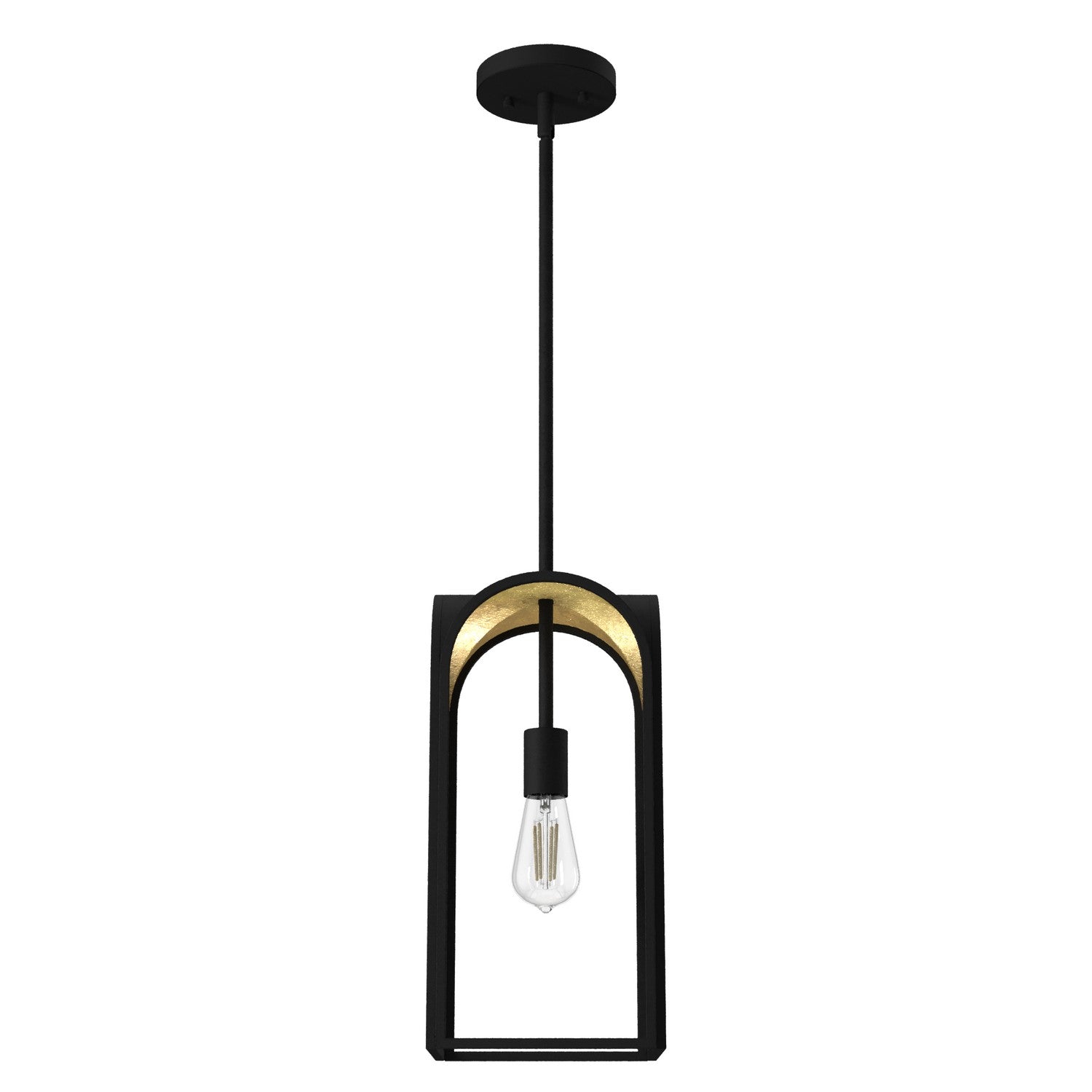 Hunter - 19737 - One Light Pendant - Dukestown - Natural Black Iron