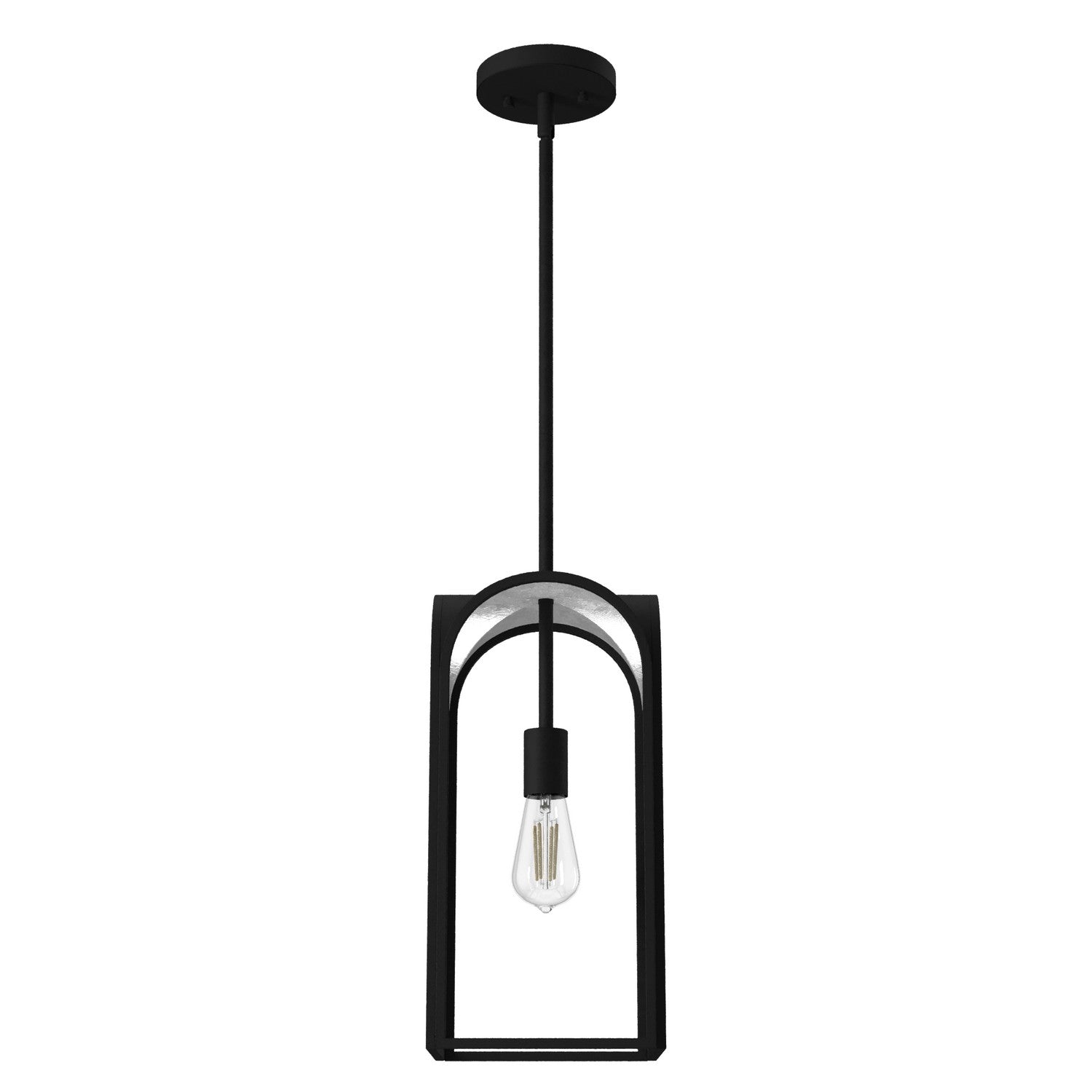 Hunter - 19738 - One Light Pendant - Dukestown - Natural Black Iron