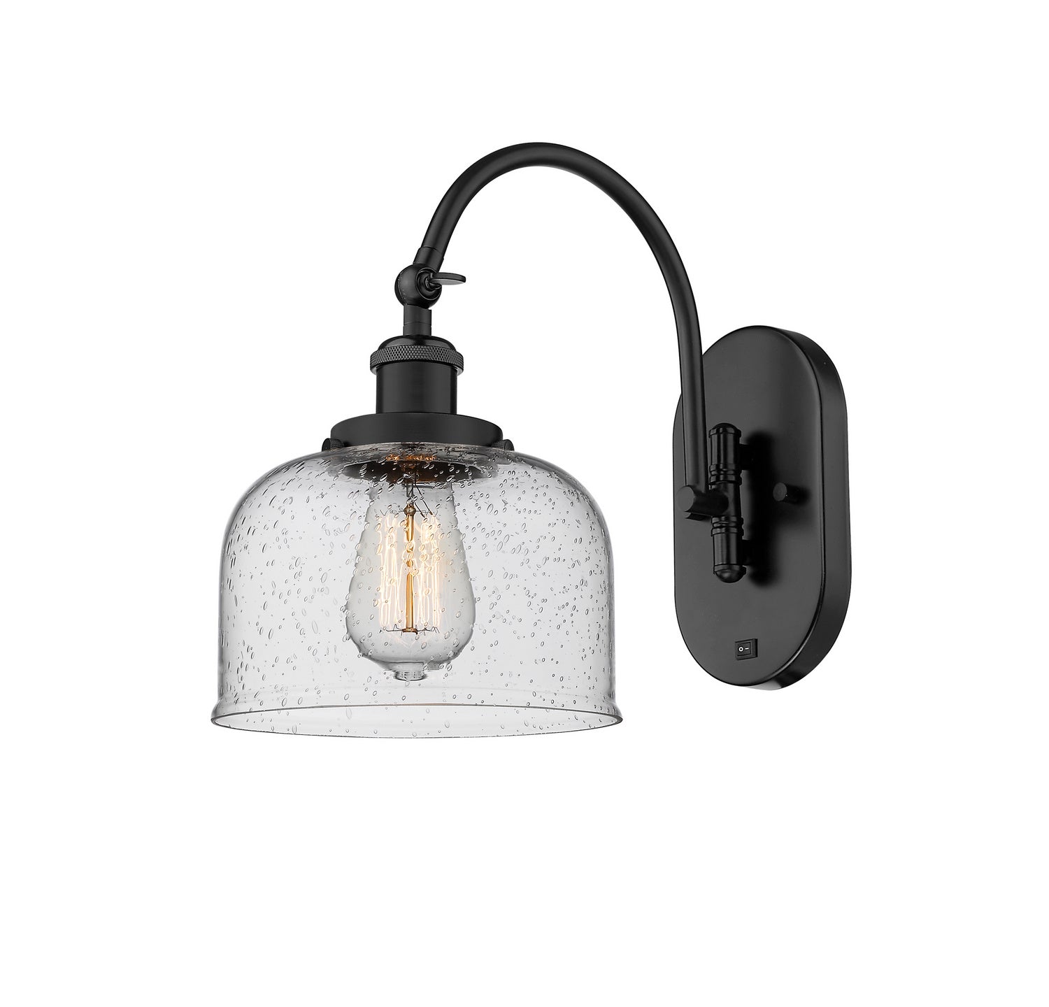 Innovations - 918-1W-BK-G74 - One Light Wall Sconce - Franklin Restoration - Matte Black