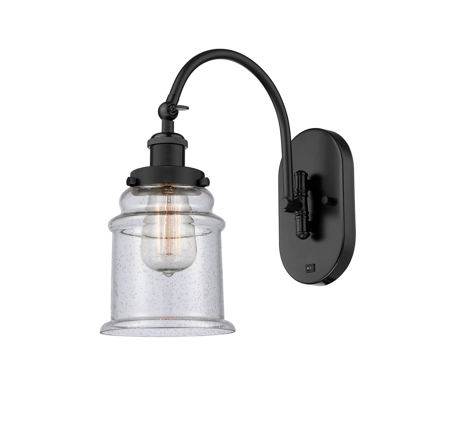 Innovations - 918-1W-BK-G184 - One Light Wall Sconce - Franklin Restoration - Matte Black