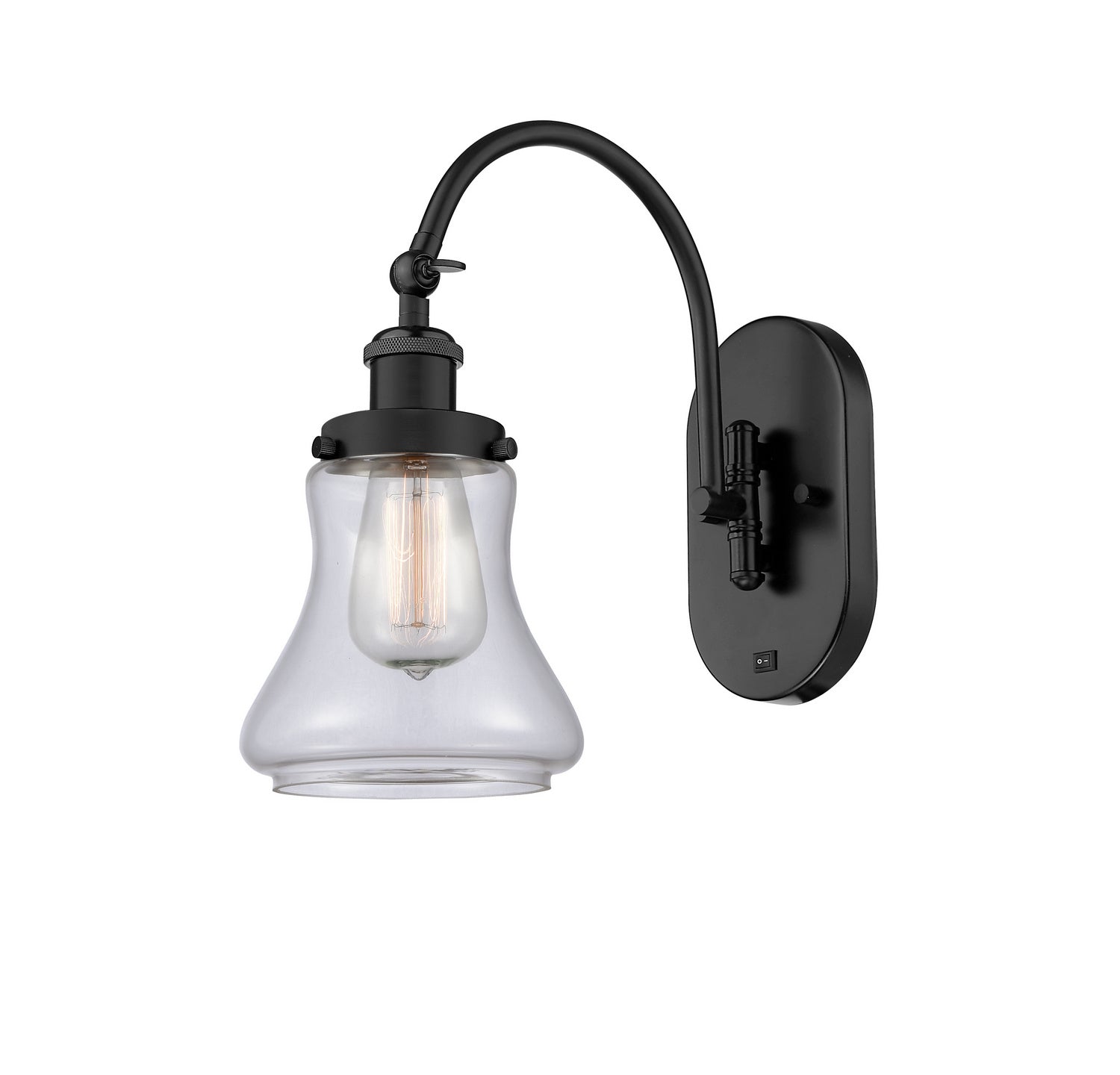 Innovations - 918-1W-BK-G192 - One Light Wall Sconce - Franklin Restoration - Matte Black