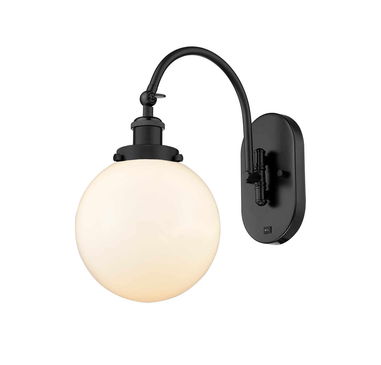 Innovations - 918-1W-BK-G201-8 - One Light Wall Sconce - Franklin Restoration - Matte Black