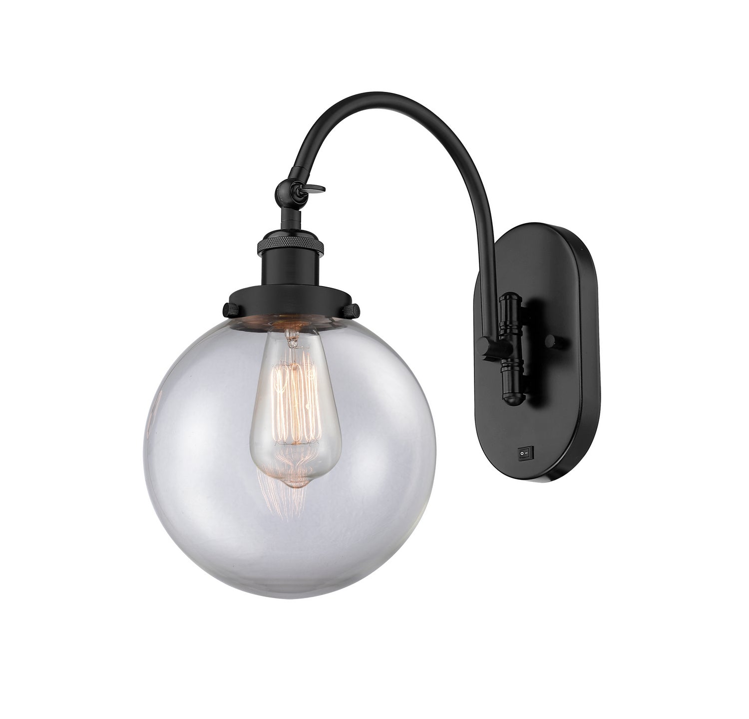 Innovations - 918-1W-BK-G202-8-LED - LED Wall Sconce - Franklin Restoration - Matte Black