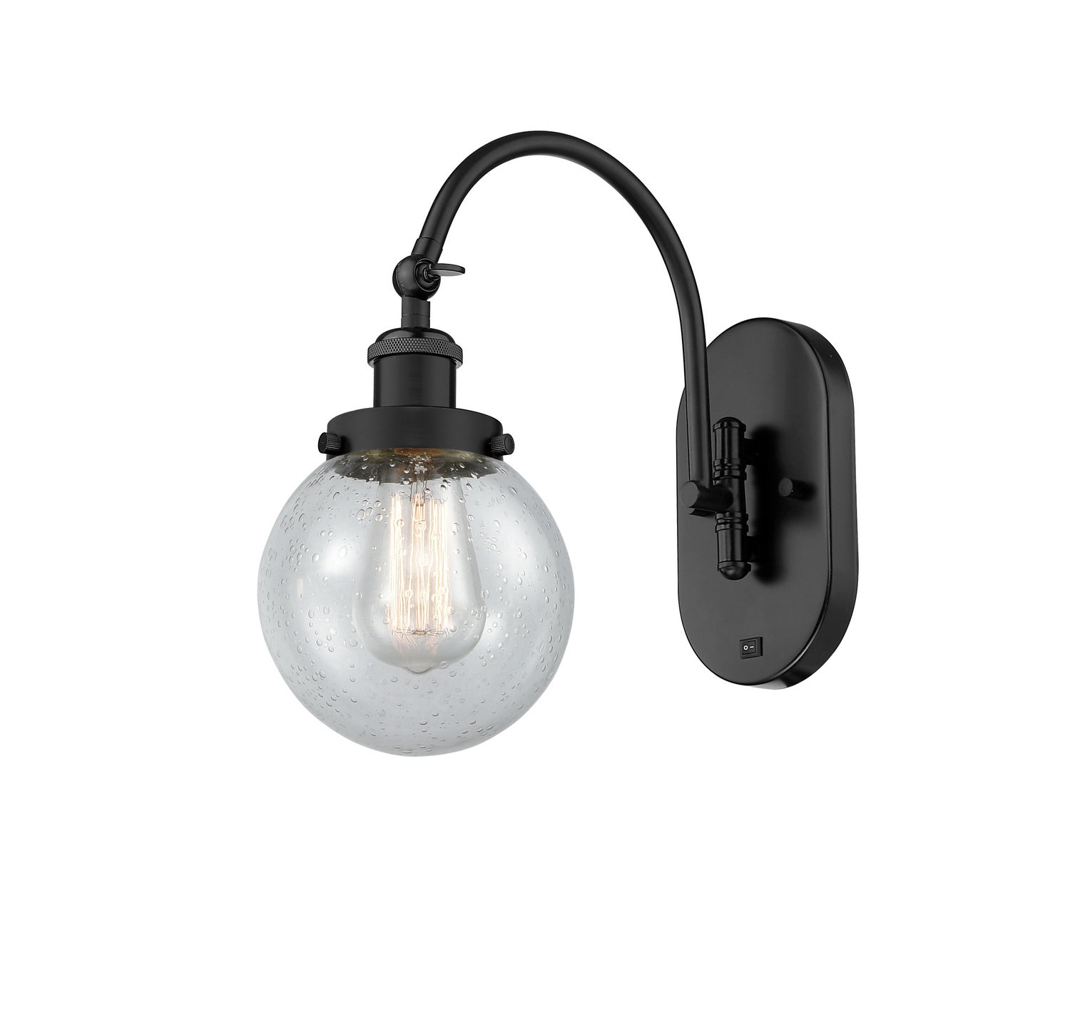 Innovations - 918-1W-BK-G204-6 - One Light Wall Sconce - Franklin Restoration - Matte Black