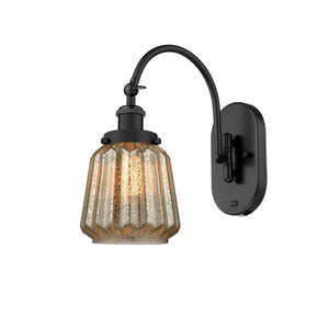 Innovations - 918-1W-BK-G146 - One Light Wall Sconce - Franklin Restoration - Matte Black