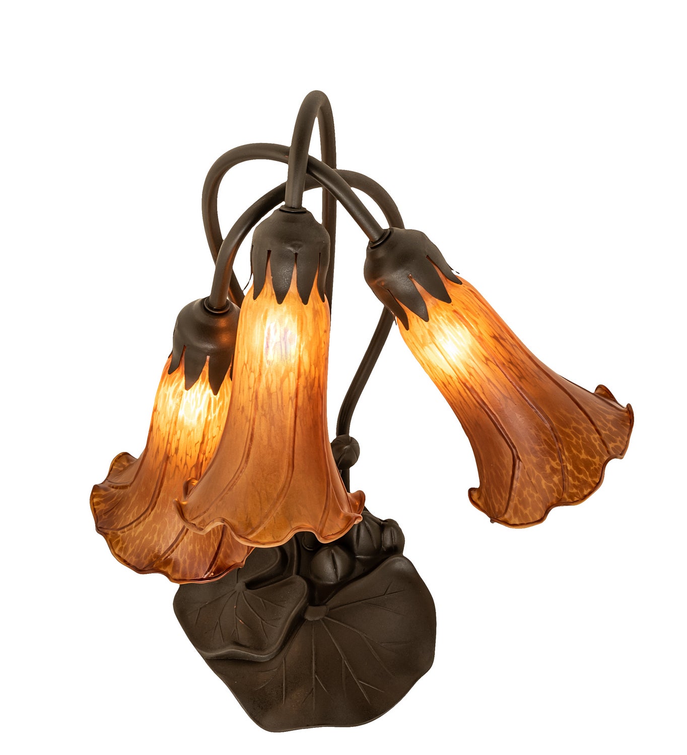 Meyda Tiffany - 136435 - Three Light Table Lamp - Amber - Mahogany Bronze