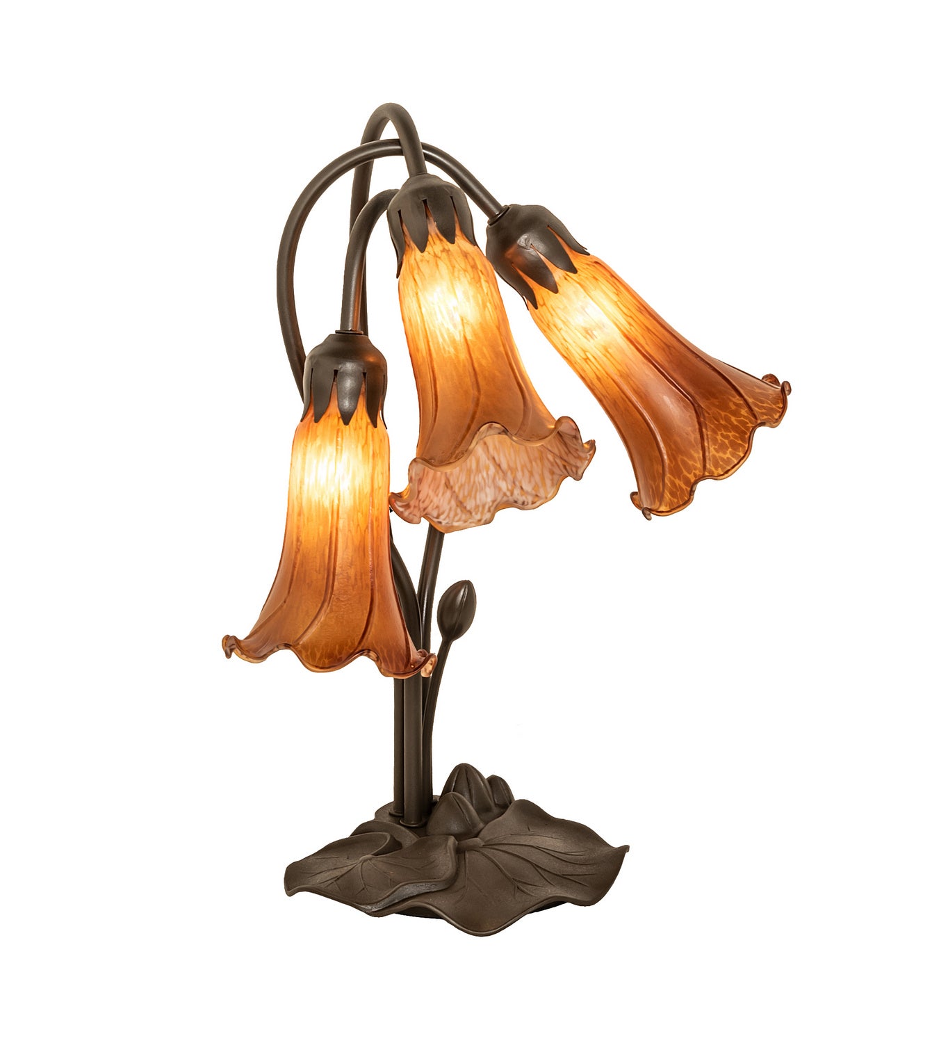 Meyda Tiffany - 136435 - Three Light Table Lamp - Amber - Mahogany Bronze