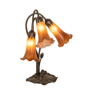 Meyda Tiffany - 136435 - Three Light Table Lamp - Amber - Mahogany Bronze