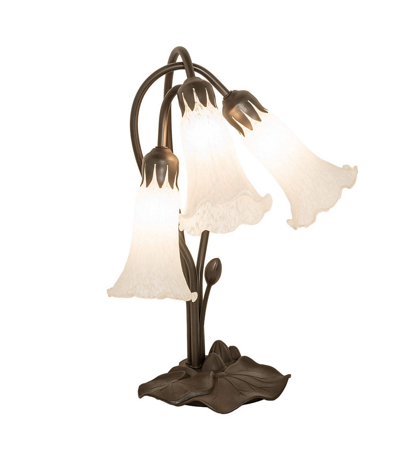 Meyda Tiffany - 173809 - Three Light Table Lamp - White - Mahogany Bronze