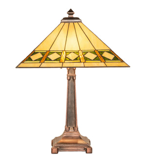 Meyda Tiffany - 17382 - Two Light Table Lamp - Diamond Band Mission - Mahogany Bronze