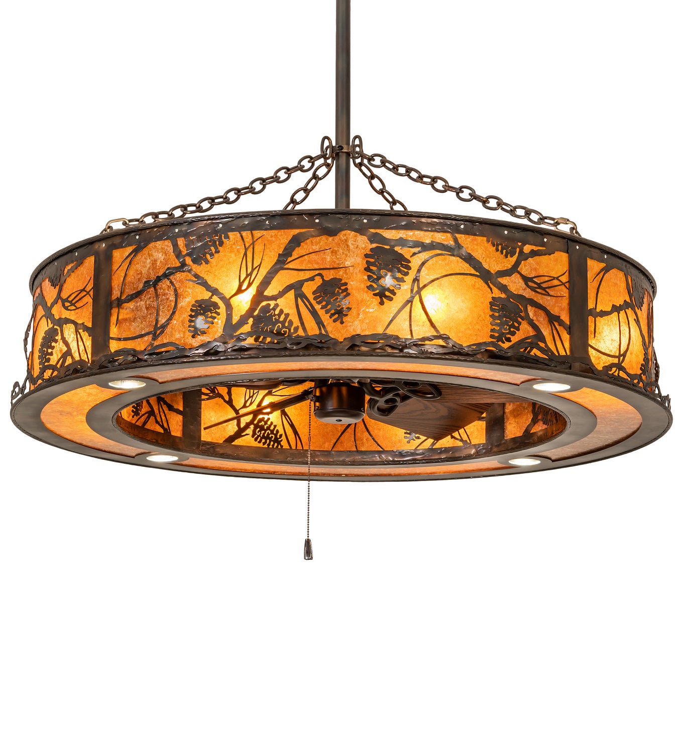 Meyda Tiffany - 248513 - 12 Light Chandel-Air - Whispering Pines - Dark Burnished Antique Copper