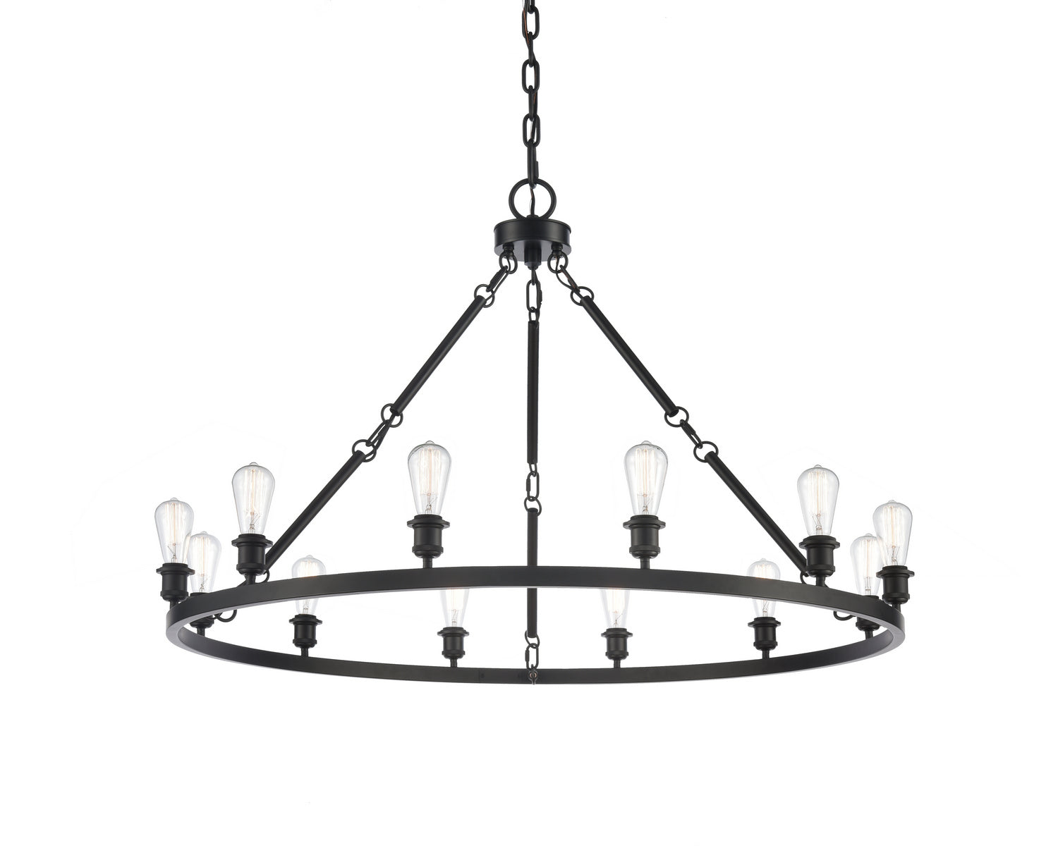 Innovations - 850-BK - 12 Light Chandelier - Ballston - Matte Black