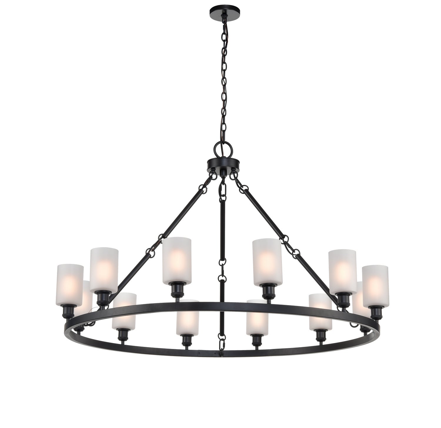 Innovations - 850-BK-G801 - 12 Light Chandelier - Ballston - Matte Black