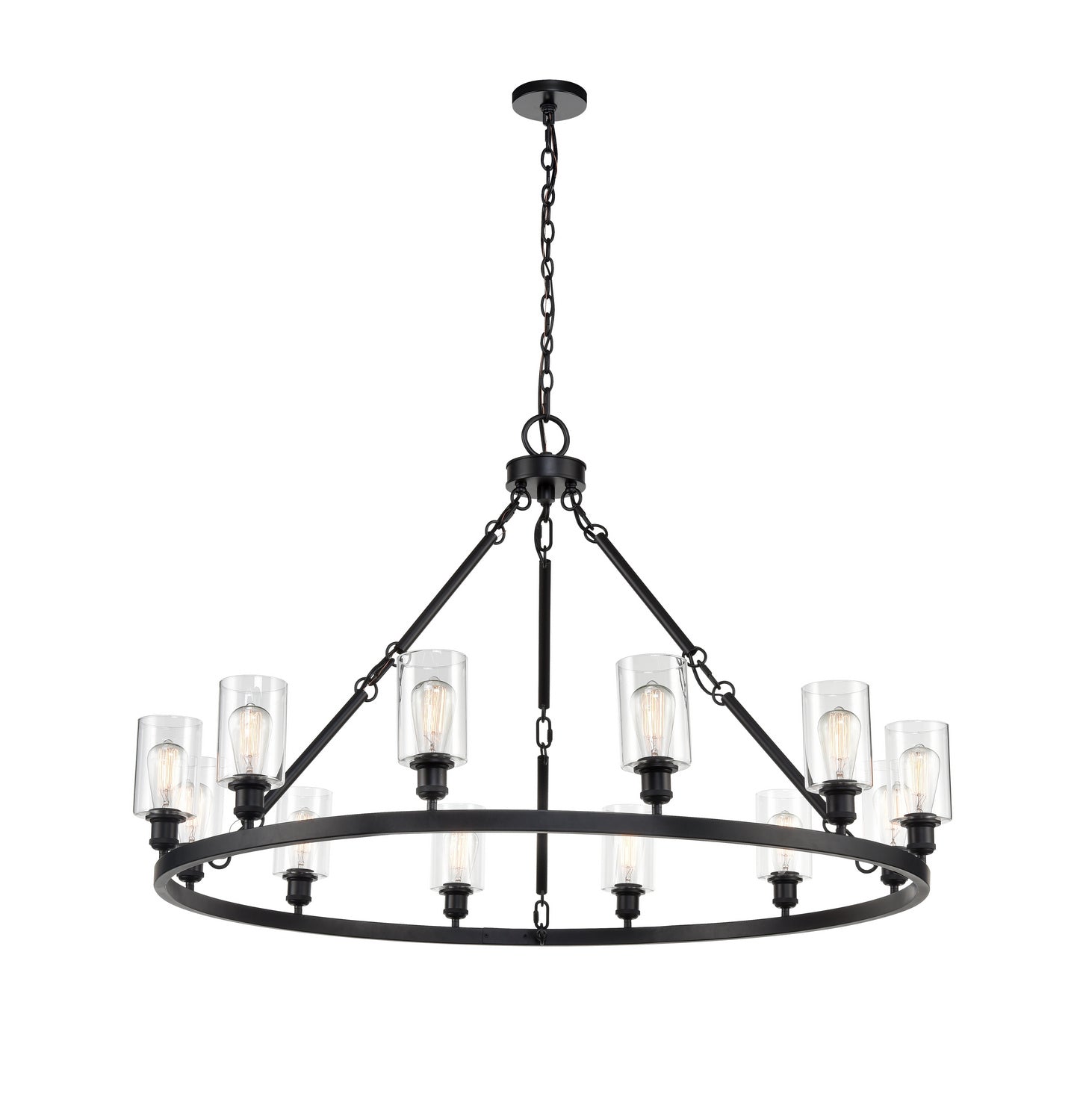 Innovations - 850-BK-G802 - 12 Light Chandelier - Ballston - Matte Black