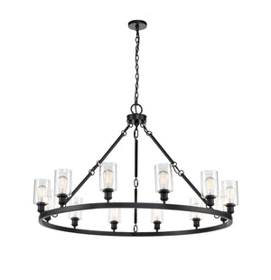 Innovations - 850-BK-G802 - 12 Light Chandelier - Ballston - Matte Black