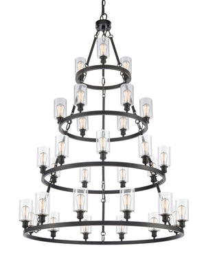 Innovations - 820345-BK-G802 - 30 Light Chandelier - Ballston - Matte Black