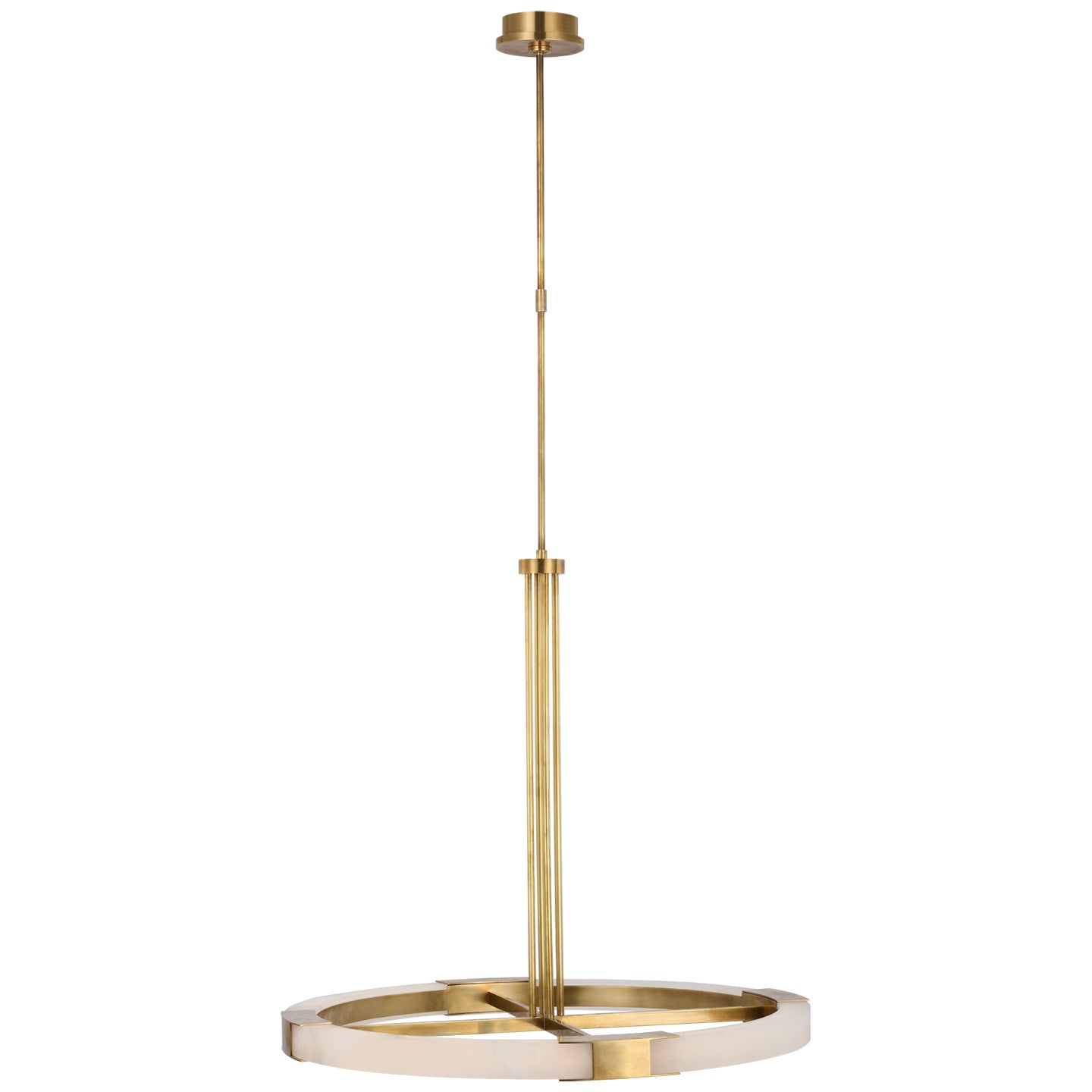 Visual Comfort Signature - KW 5140AB/ALB - LED Chandelier - Covet - Antique-Burnished Brass and Alabaster