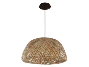 Avenue Lighting - HF1003-BW - One Light Pendant - Tulum - Bamboo Wicker And Black