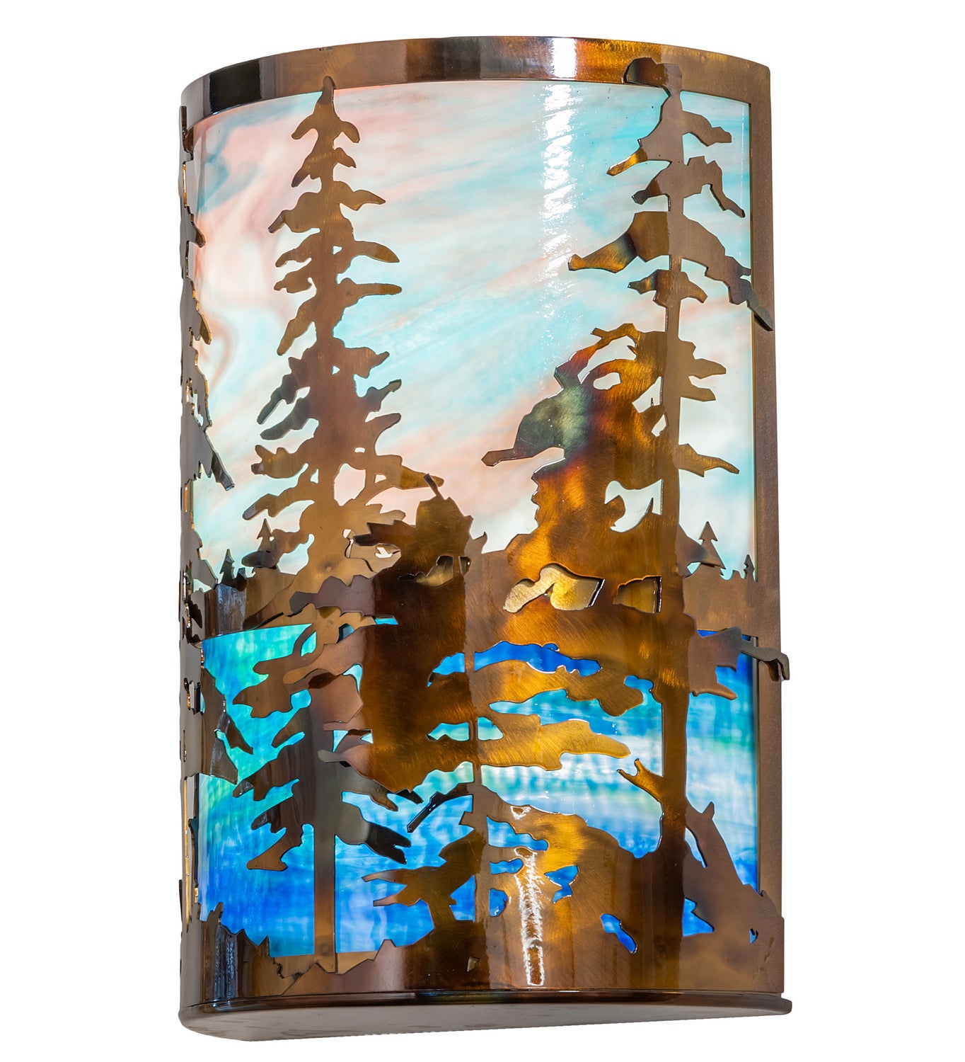 Meyda Tiffany - 250945 - Two Light Wall Sconce - Tall Pines - Light Burnished Transparent Copper