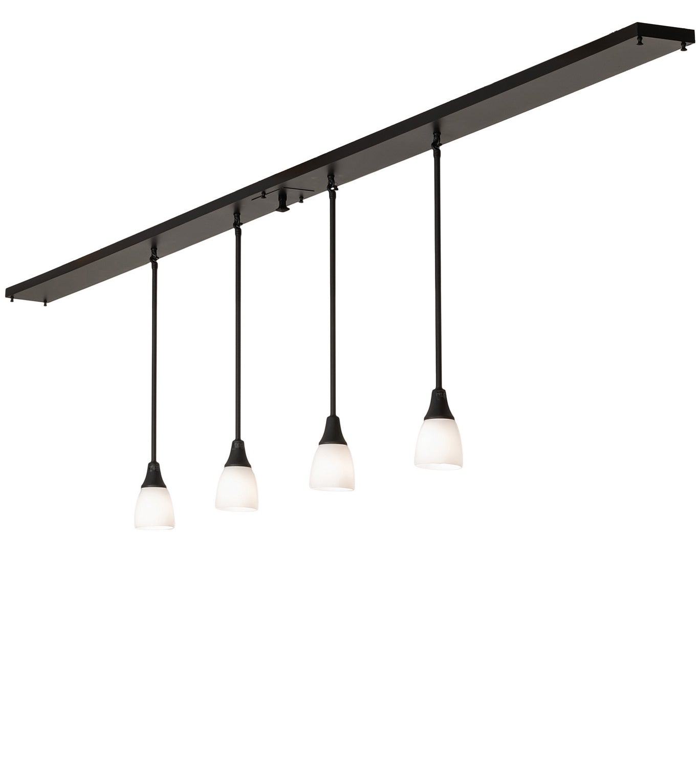 Meyda Tiffany - 251104 - Four Light Island Pendant - Oyster Bay - Solar Black