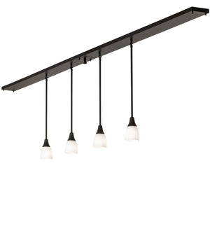 Meyda Tiffany - 251104 - Four Light Island Pendant - Oyster Bay - Solar Black