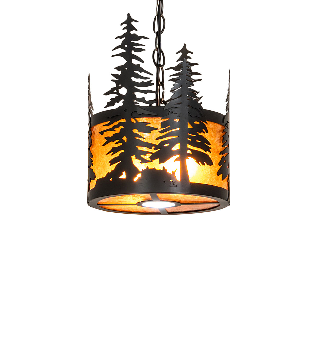 Meyda Tiffany - 251324 - Three Light Pendant - Tall Pines - Solar Black