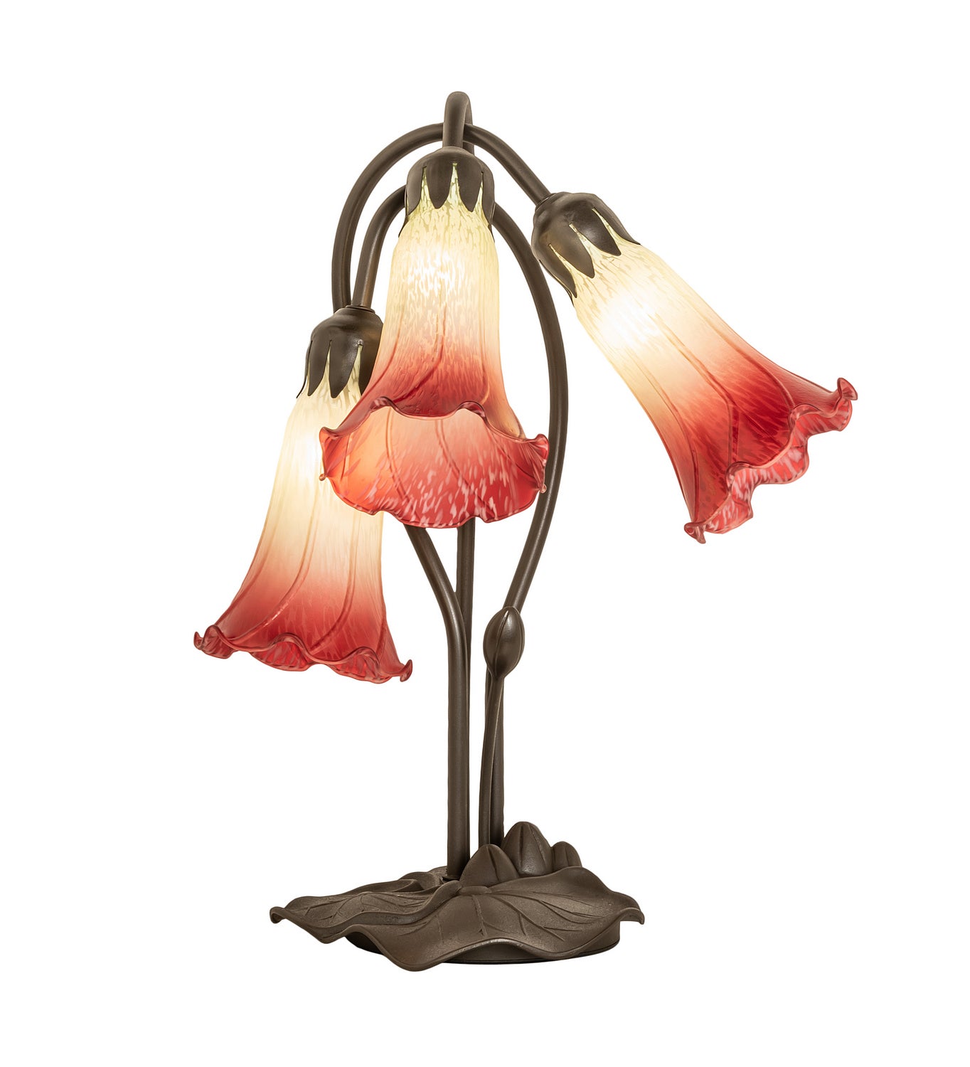 Meyda Tiffany - 251682 - Three Light Table Lamp - Seafoam/Cranberry - Mahogany Bronze